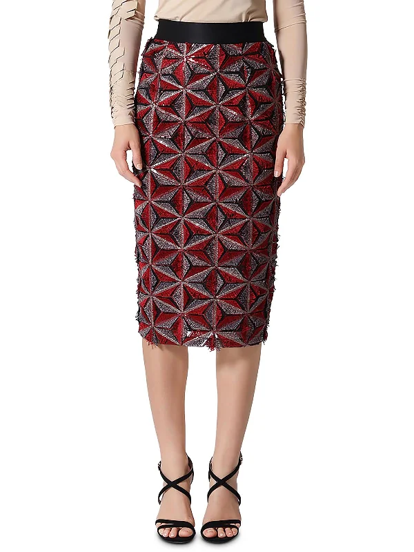 Women's Clothing Brands Womens Textured Sequin Pencil Skirt