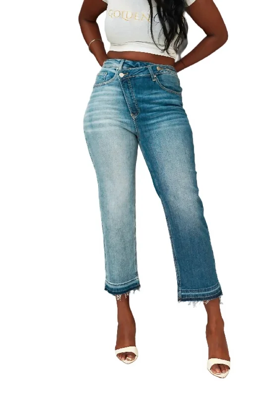 Women's Everyday Attire Don't Cross Me Denim In Denim Blue